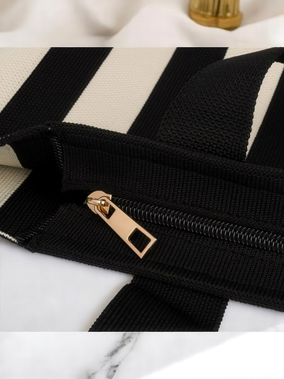 Royal Fashion Striped Fabric Tote Bag