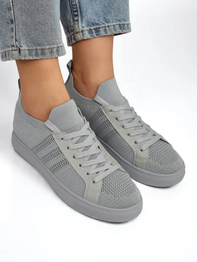 Androsia Gray Sneakers – Stylish flat sports shoes for summer and spring