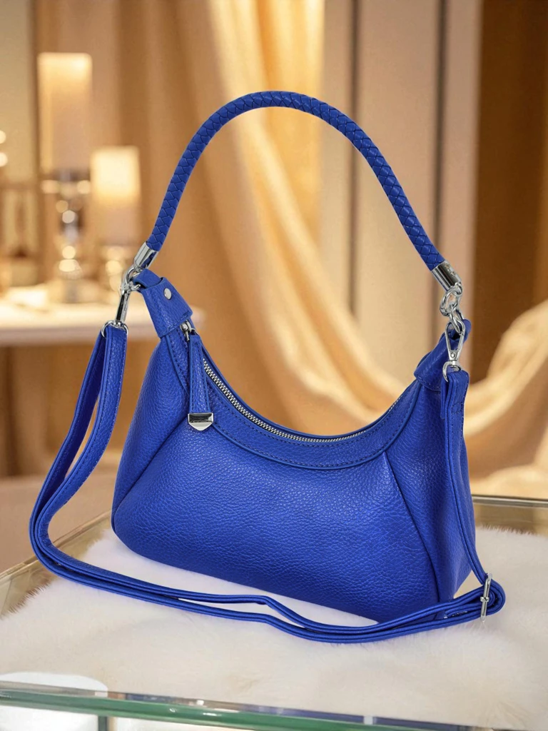 Royalfashion Mała damska torebka z imitacji skóry z ozdobnym paskiem Lacquea