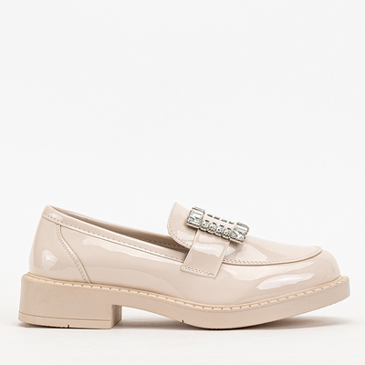 Beige women's shoes with Larri crystals - Footwear