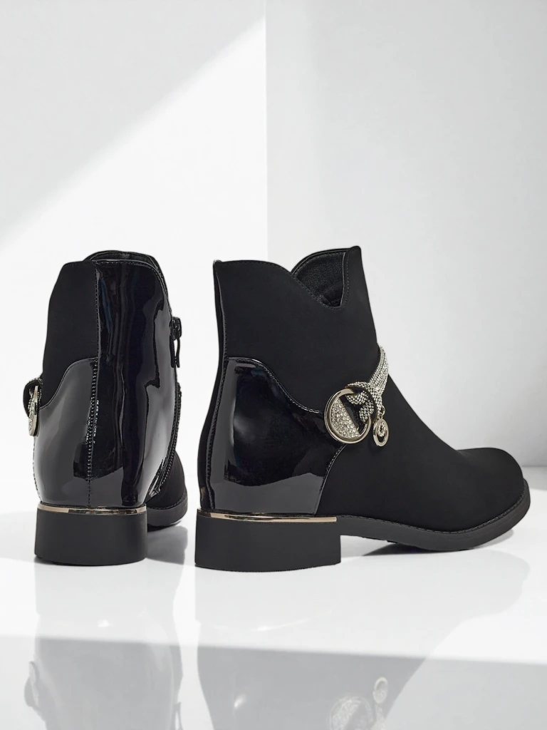Marvella Ankle Boots made of Matte and Patent Eco-Leather