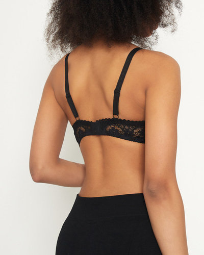 Black ladies bra with lace - Underwear