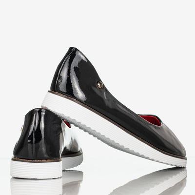 Black and red lacquered women's ballerinas Mersbels - Footwear