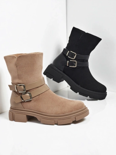 Высокие женские ботинки из эко-замши Callire