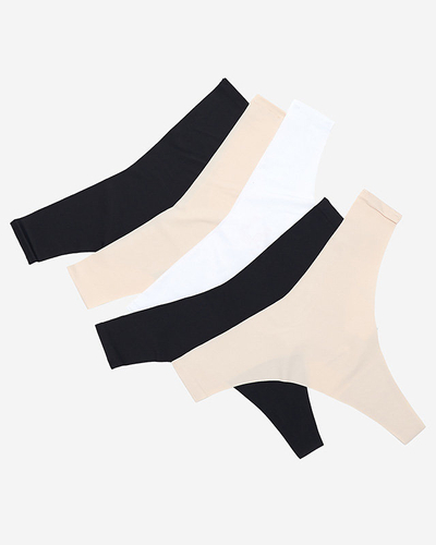 One-color women's seamless string set 5 / pack - Underwear