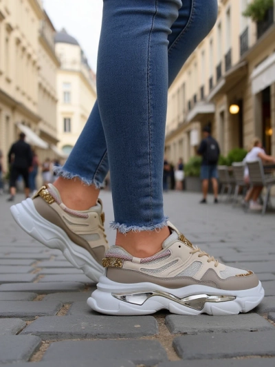 Royalfashion Women's sneakers with a thicker sole Lesalli