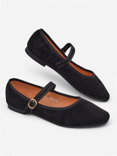 Royalfashion Women's eco-suede ballet flats with strap Ernie