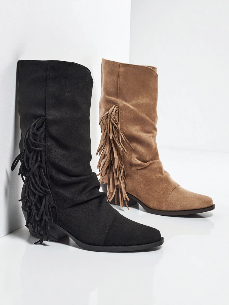 Women's heeled cowboy boots with tassels Selva