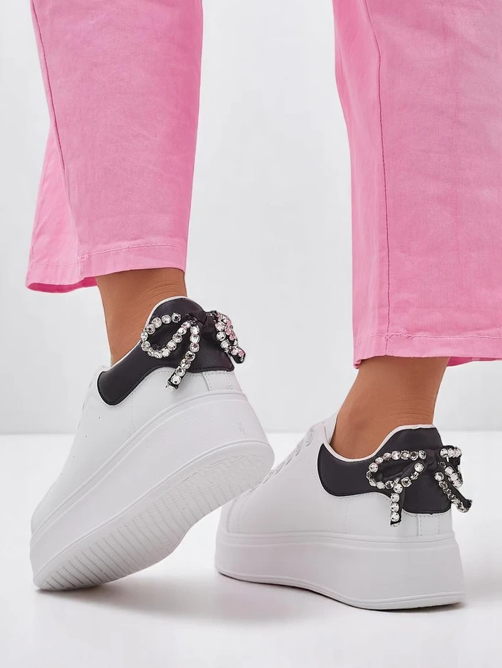 Royalfashion Women's sporty platform sneakers Ribbon Bow