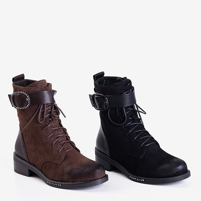 Black women's boots with a Roubaix buckle - Footwear