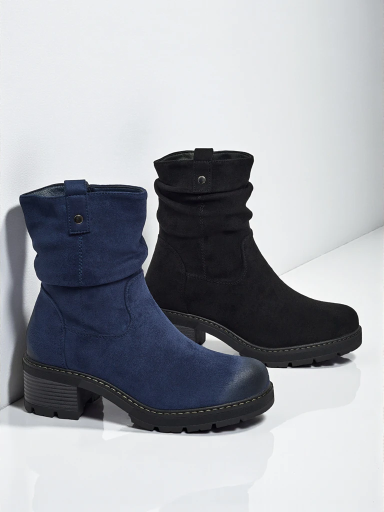Women's High Eco Suede Ankle Boots Carmine
