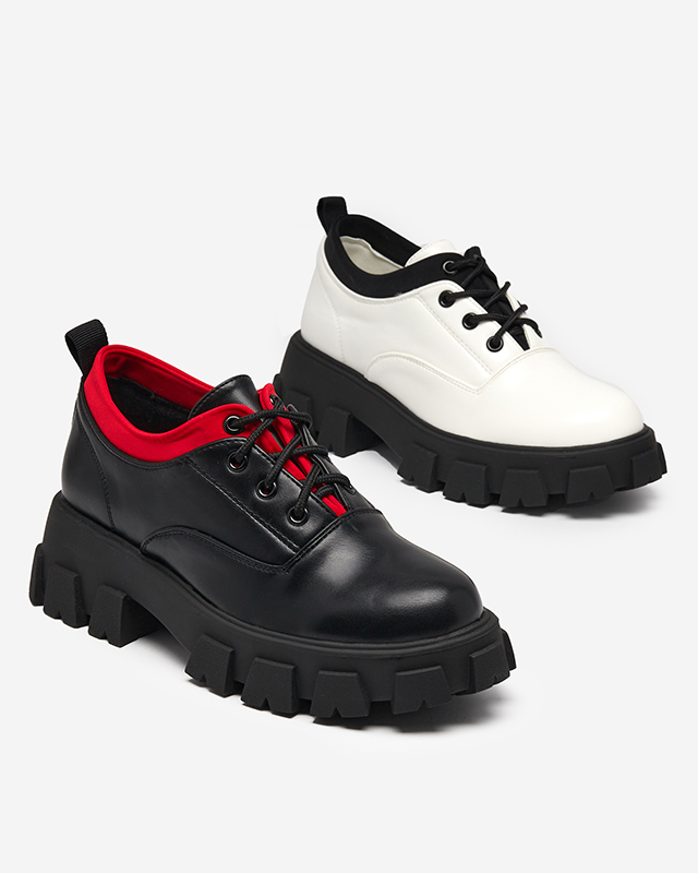 Women's eco leather shoes in black - Footwear