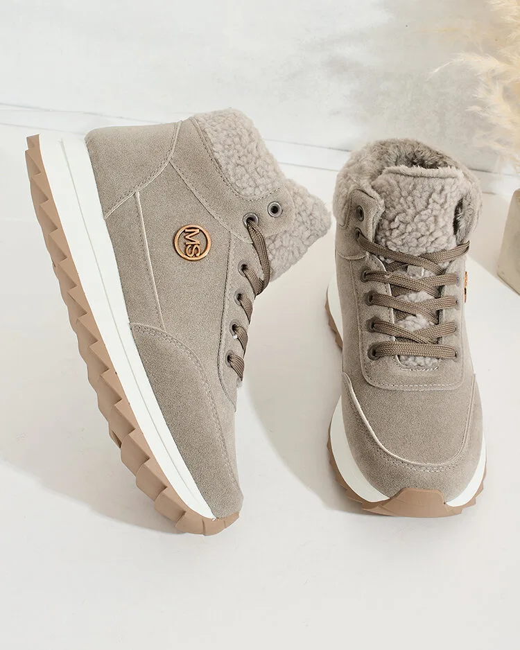 Royalfashion Women's Frozit Faux Fur Warmed Sneakers