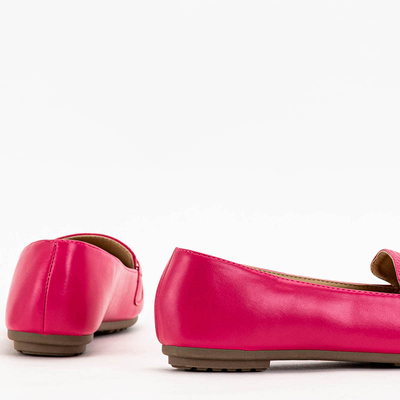Ladies' fuchsia moccasins with Riltia decoration - Footwear