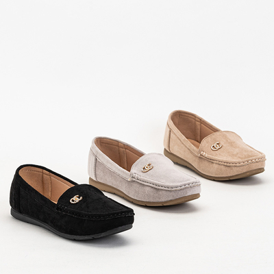 Black women's moccasins with an addition in zircons Endirmo - Footwear