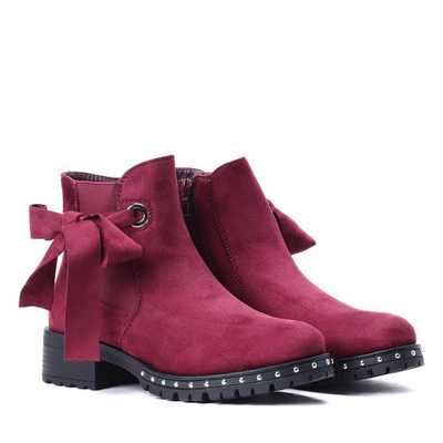 Czerwone botki z eko-zamszu Arita - Obuwie