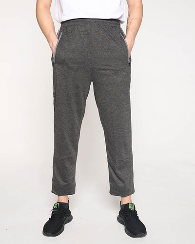 Men's dark gray sweatpants with inscriptions - Clothing