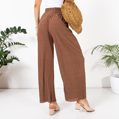 Loose brown knitted palazzo trousers - Clothing