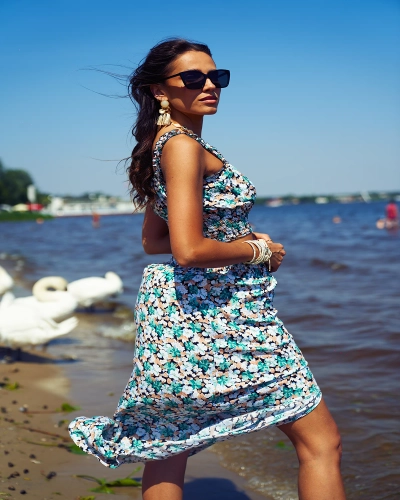 Royalfashion Mint women's set with floral print