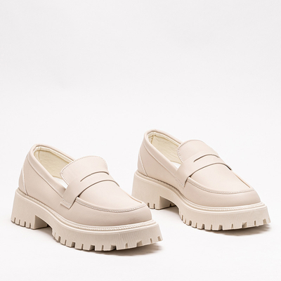 Cream women's smooth Givosi half shoes - Footwear