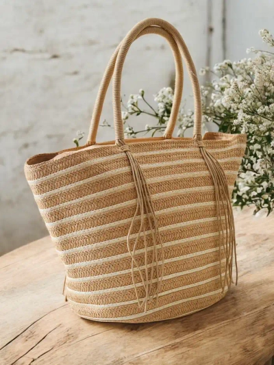 Royalfashion Large straw handbag for women
