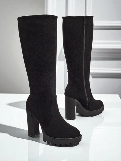 Women's Eco-Suede Block Heel Boots GaleNest