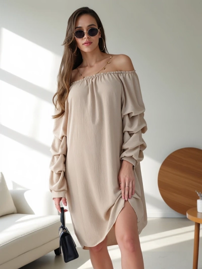 Royalfashion Smooth women's dress a'la Spanish with ruffles