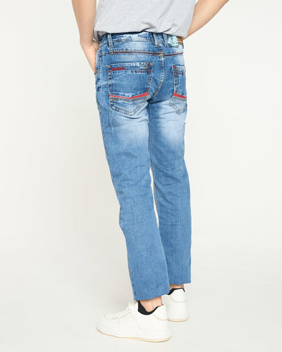 Men's blue straight leg jeans - Clothing