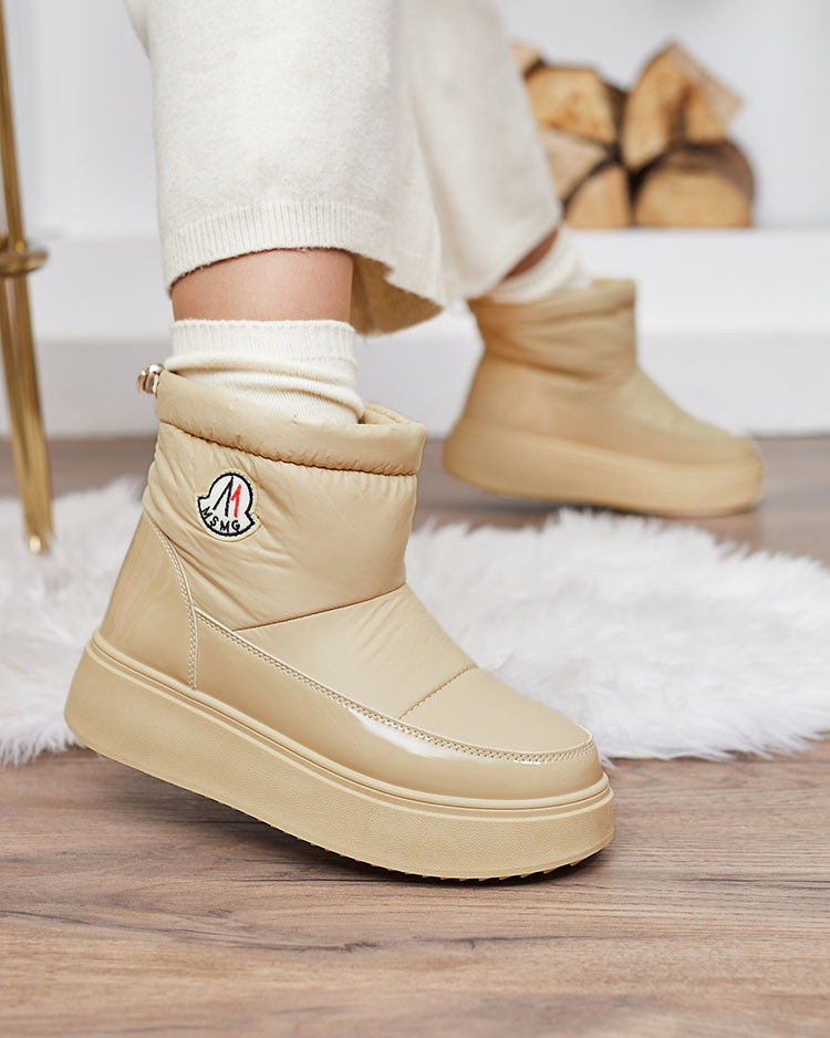 Royalfashion Sieviešu slips-on sniega zābaki bēšā krāsā Ademra