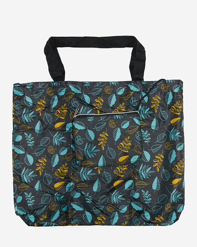 Saliekams iepirkumu maisiņš ar paciņu un piparmētru dzeltenu ziedu rakstu - Aksesuāri