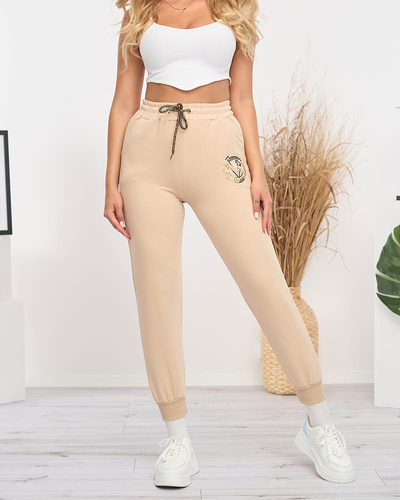 Women's beige sweatpants - Clothing