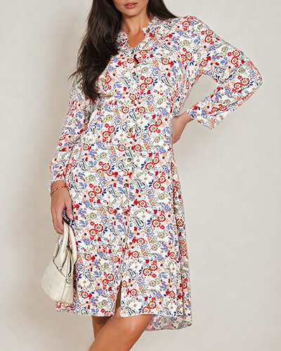 Royalfashion Women's midi patterned dress