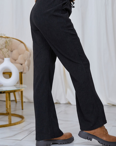 Royalfashion Black women's corduroy fabric pants