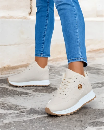 Royalfashion Warmed women's sneakers with fur Casot