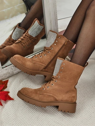 Eco Suede Lace-up Women's Ankle Boots Ferlyne