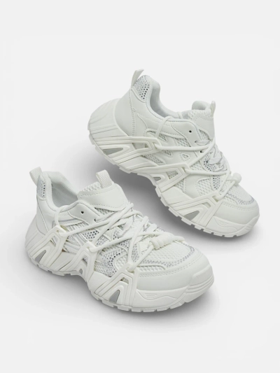 Aurora White Leather Women's Sports Sneakers for Spring