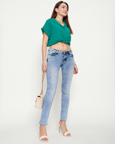 Ladies' blue straight jeans - Clothing