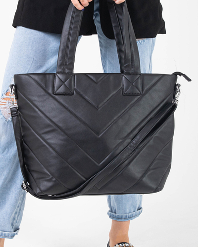 Black women's handbag with quilting - Accessories