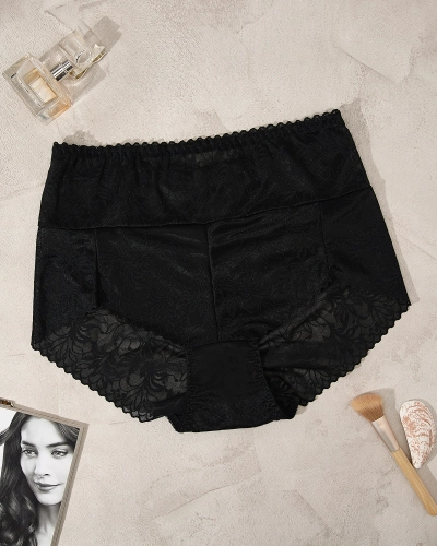 Royalfashion Delicate maxi panties in black PLUS SIZE