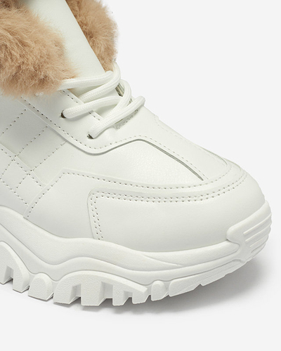 Sports white women's shoes with fur Flixi - Footwear