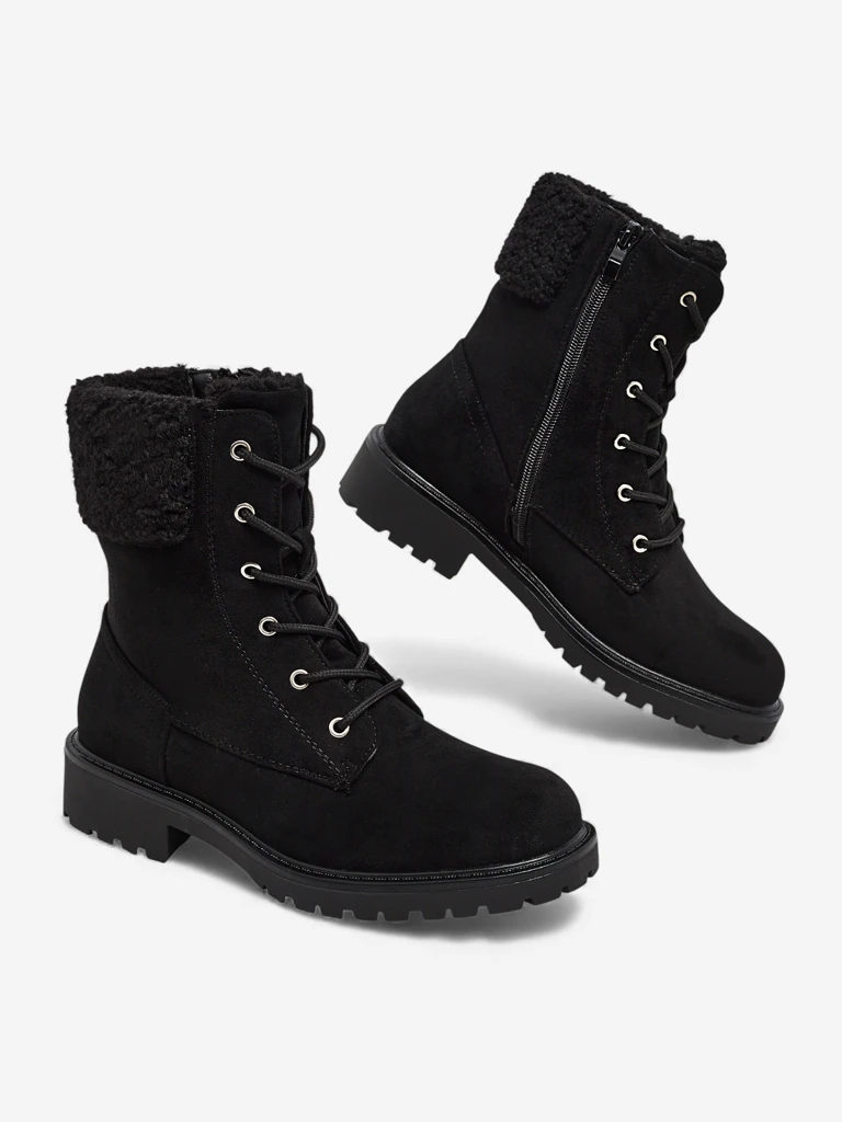 Eco suede laced women's ankle boots Trevolla