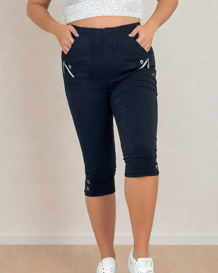 Royalfashion Женские брюки из ткани 7/8 PLUS SIZE