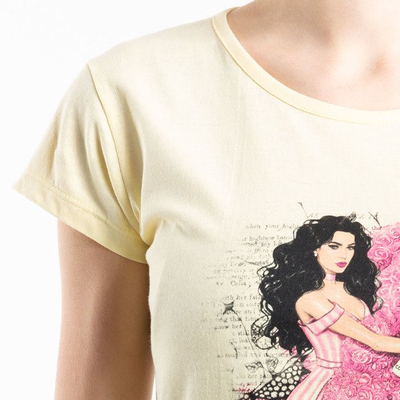 Yellow T-shirt with short sleeves - Blouses 1