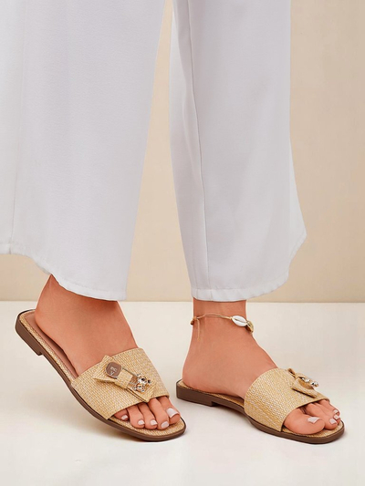 Royalfashion Женские шлепанцы из соломы Сандалии Aurelia