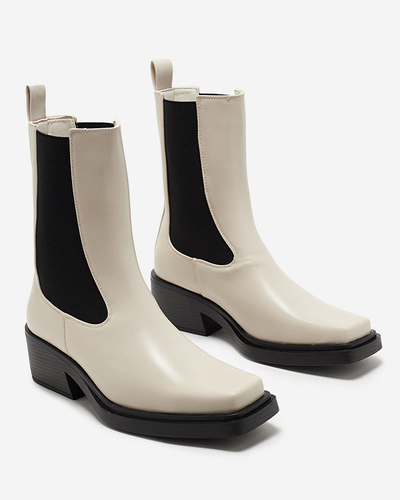 Beige women's high slip boots Darran - Footwear