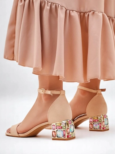 Royalfashion Women's sandals with a decorative heel Ballou