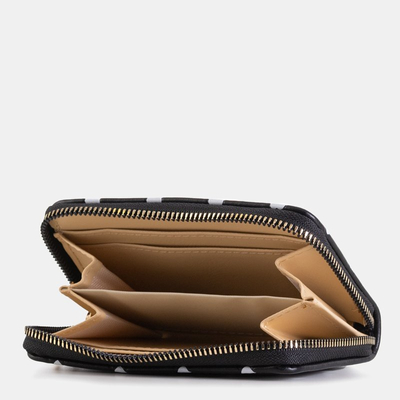 Black women's wallet with white hearts - Wallet