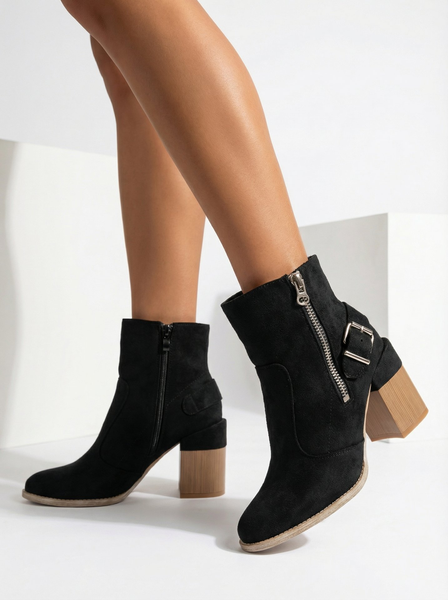 Royalfashion Melni sieviešu augstpapēžu zābaki Acimra