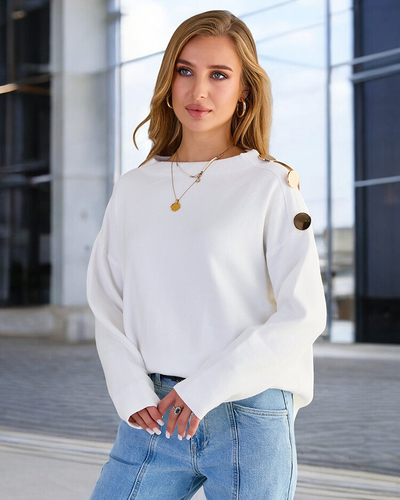 Royalfashion Thin women's sweater with shoulder decorations