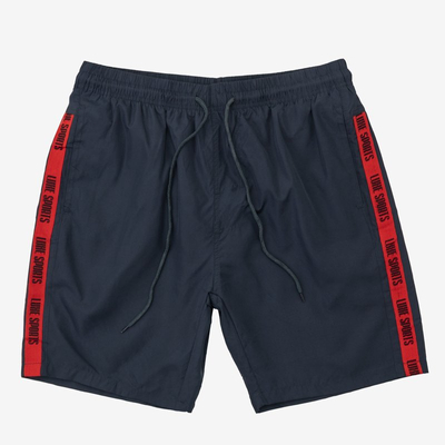 Темно-серые мужские спортивные шорты с лампасами